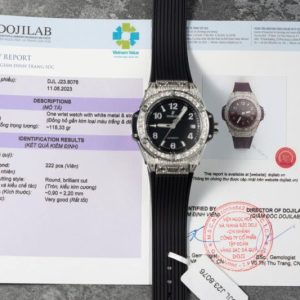 Hublot Big Bang One Click Steel Pav¨¦ Black Dial Custom Natural Diamonds Best Replica 39mm