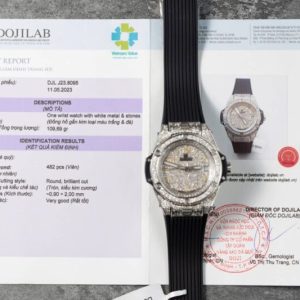 Hublot Big Bang One Click Steel Full Pav¨¦ Custom Natural Diamonds Best Replica 39mm