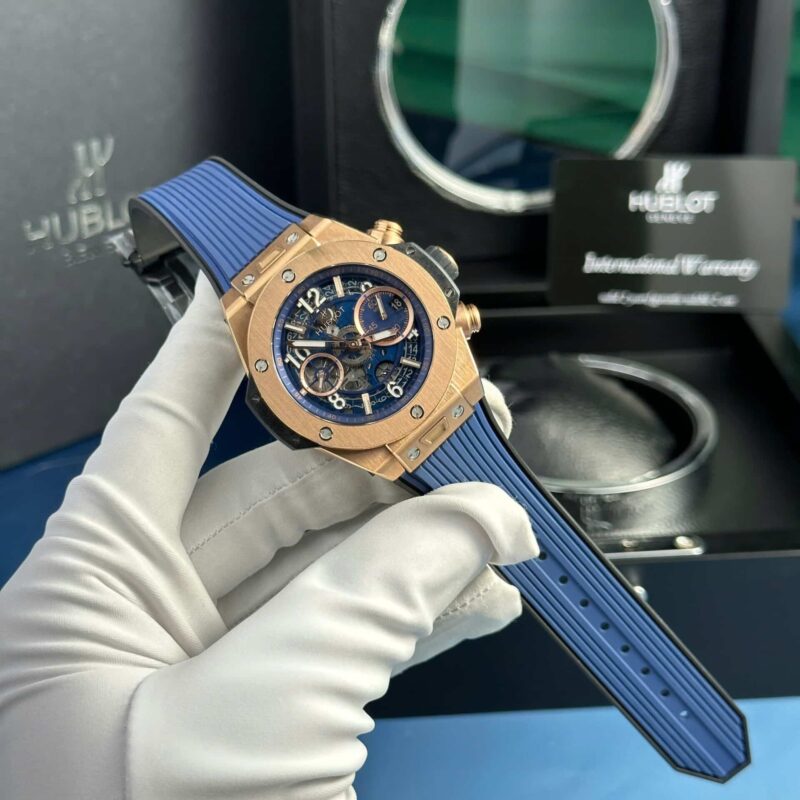 z5758186322504_11e71aa5c4479eca381dea172b21e4aa-800x800 Hublot Big Bang Unico King Gold Blue Dial Best Replica BBF 42mm - Image 2