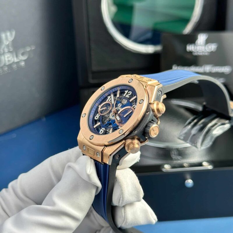 z5758186338406_9e3f05a7490dd268681655ec37f31b40-800x800 Hublot Big Bang Unico King Gold Blue Dial Best Replica BBF 42mm - Image 3