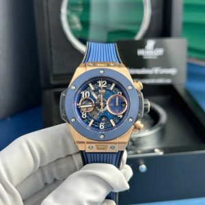 Hublot Big Bang Unico King Gold Blue Ceramic Best Replica BBF 42mm